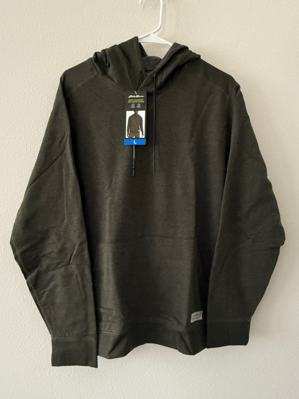 NWT Eddie Bauer Pullover Lightweight Hooded Sweatshirt Green Cotton men’s Large